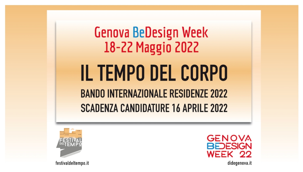 DiDe Distretto del Design e Festival del Tempo lanciano la Call Internazionale per Residenze per la terza edizione della Genova BeDesign Week