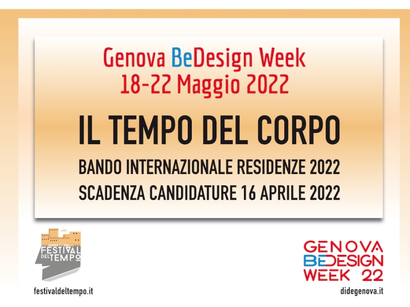 DiDe Distretto del Design e Festival del Tempo lanciano la Call Internazionale per Residenze per la terza edizione della Genova BeDesign Week